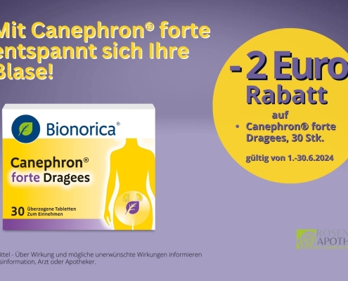 2,- Euro Rabatt auf Canephron forte im Juni 2024