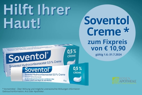 Soventol Creme zum Fixpreis von 10,90 im Juni und Juli 2024