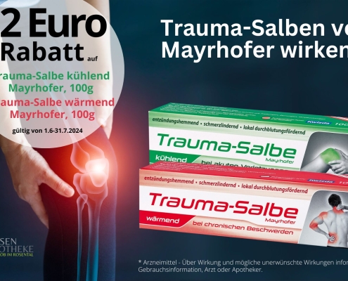 Trauma-Salben von Mayrhofer um 2,- Euro günstiger im Juni und Juli 2024