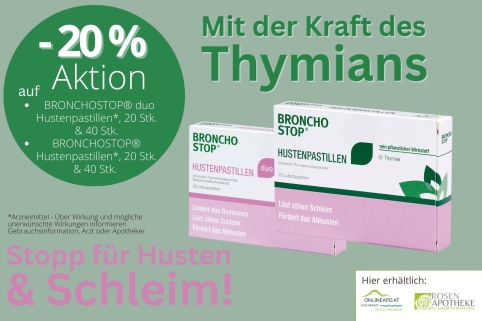 20% Aktion auf Bronchstop Hustenpastillen im Oktober 2024